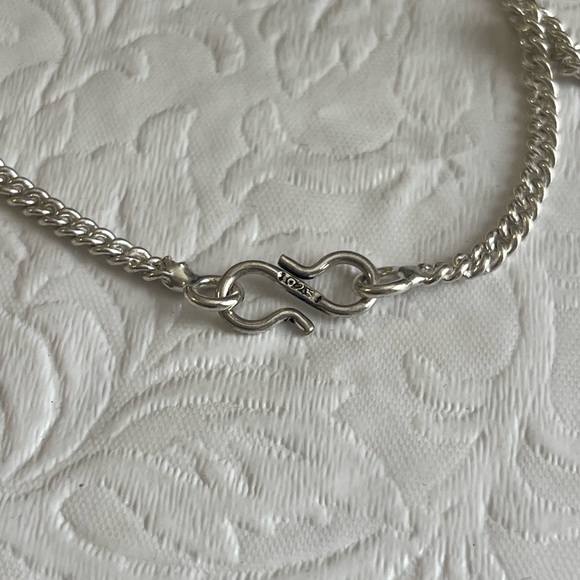 Vintage Blue Lapis Cabochon Sterling Silver 925 Filigree Beads Necklace 18.5” - Picture 8 of 9